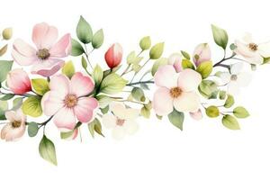 Watercolor floral border photo