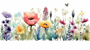 Watercolor floral border photo