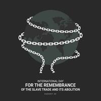 International Day for the Remembrance of the Slave Trade and its Abolition background vector