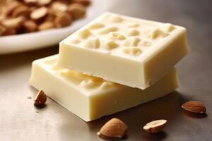 white chocolate bar white isolated background Food Photography AI Generated photo