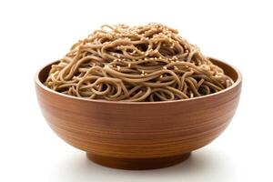 soba japanese white isolated background Food Photography AI Generated photo