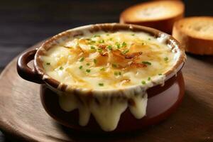 onion soup cream Food Photography AI Generated photo