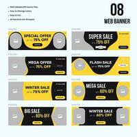 Multipurpose web banner ad set template Premium Vector illustration