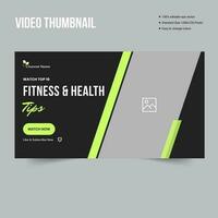 Vector illustration fitness video thumbnail banner template design