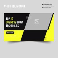 Trendy business grow tips video thumbnail banner design vector