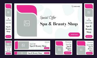 Spa esthetic store web set banner template design vector