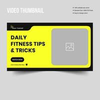 aptitud gimnasio personalizable vídeo miniatura diseño vector