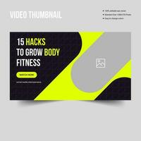 bodybuilding creative video cover banner template vector