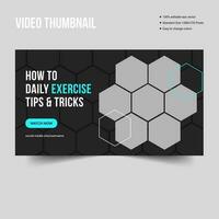daily exercise tips video thumbnail banner design vector