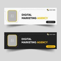 Creative marketing agency web banner design for social media post vector