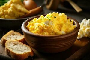 scrambled eggs photography Food Photography AI Generated photo