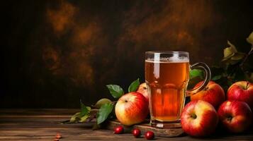 Apple Cider background with empty space for text photo
