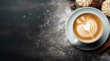 Gingerbread Latte background with empty space for text photo