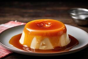 stock photo of french crme caramel food photography AI Generated