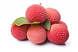 lychee white isolated background Food Photography photo