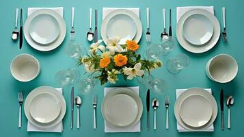 Dinner party table setting photo