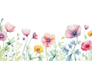 Watercolor floral border photo