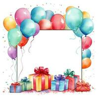 Birthday watercolor background photo