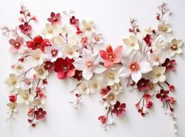 rojo y blanco flores antecedentes foto