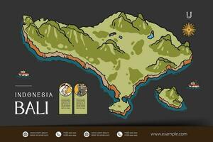 bali Indonesia mapas ilustración. Indonesia isla diseño diseño vector