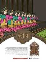 póster evento diseño modelo para turismo con aceh cultura ilustración vector