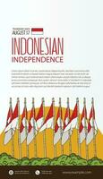 Selamat hari kemerdekaan Indonesia. translation happy indonesian independence day illustration social media post vector