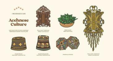 Isolated Indonesian Acehnese Culture illustration vector