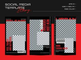 Modern urban futuristic streetwear fashion design for social media story template vector