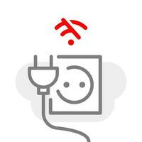 Unplug, No internet connection, offline concept illustration line icon design editable vector eps10