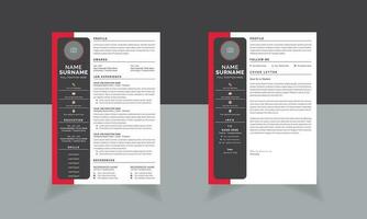 Red Color Design Cv Template Modern Resume Layout vector