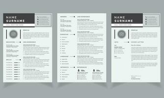 Resume Design Template with Black Header theme vector