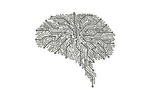 Technological brain. Abstract circuit board. Vector background