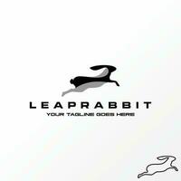 Logo design graphic concept creative abstract premium free vector stock jump run adult rabbit on fast move. Related to animal active health pet farm