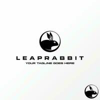 Logo design graphic concept creative abstract premium free vector stock head and ears stand rabbit on circle line Related to animal active and farm