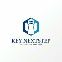 Logo design graphic concept creative abstract premium free vector stock hexagon with hole key and window. Related to property business home house real