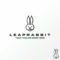 Logo design graphic concept creative abstract premium free vector stock head and ears funny rabbit on line art. Related to animal active and cartoon