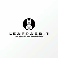 Logo design graphic concept creative abstract premium free vector stock head and ears funny rabbit on circle block. Related to animal active pet farm