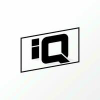 Logo design graphic concept creative abstract premium free vector stock letter IQ font 3D with shadow also rectangular line Related to typography tech