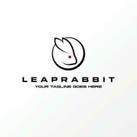 Logo design graphic concept creative abstract premium free vector stock head and ears funny rabbit on circle line. Related to animal active pet farm