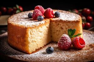 stock photo of sponge cake food photography AI Generated