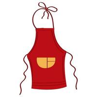 Cute cartoon style red kitchen apron vector