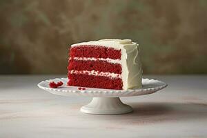 valores foto de rojo terciopelo pastel comida fotografía ai generado