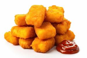 stock photo of chicken nugget food photography isolated white background