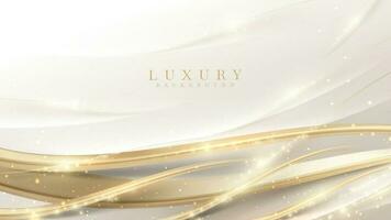 Abstract luxury white background with gold light effects. vector