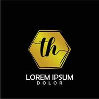 TH Initial Letter handwriting logo with circle brush template vector