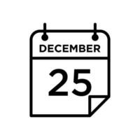 calendar 25 december icon vector design template