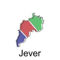 jever mapa, detallado contorno vistoso regiones de el alemán país. vector ilustración modelo diseño