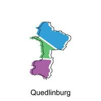 Map of Quedlinburg colorful design, World Map International vector template with outline graphic sketch style on white background