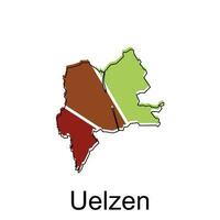 Map of Uelzen colorful design, World Map International vector template with outline graphic sketch style on white background