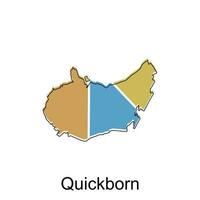 Map of Quickborn colorful design, World Map International vector template with outline graphic sketch style on white background